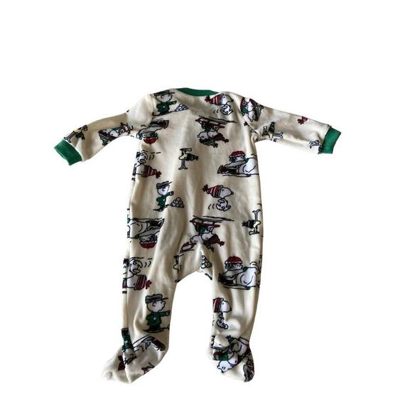 Peanuts One Piece Blanket Sleeper Christmas Holiday Pajamas Infants 0/3 mos - Picture 2 of 5